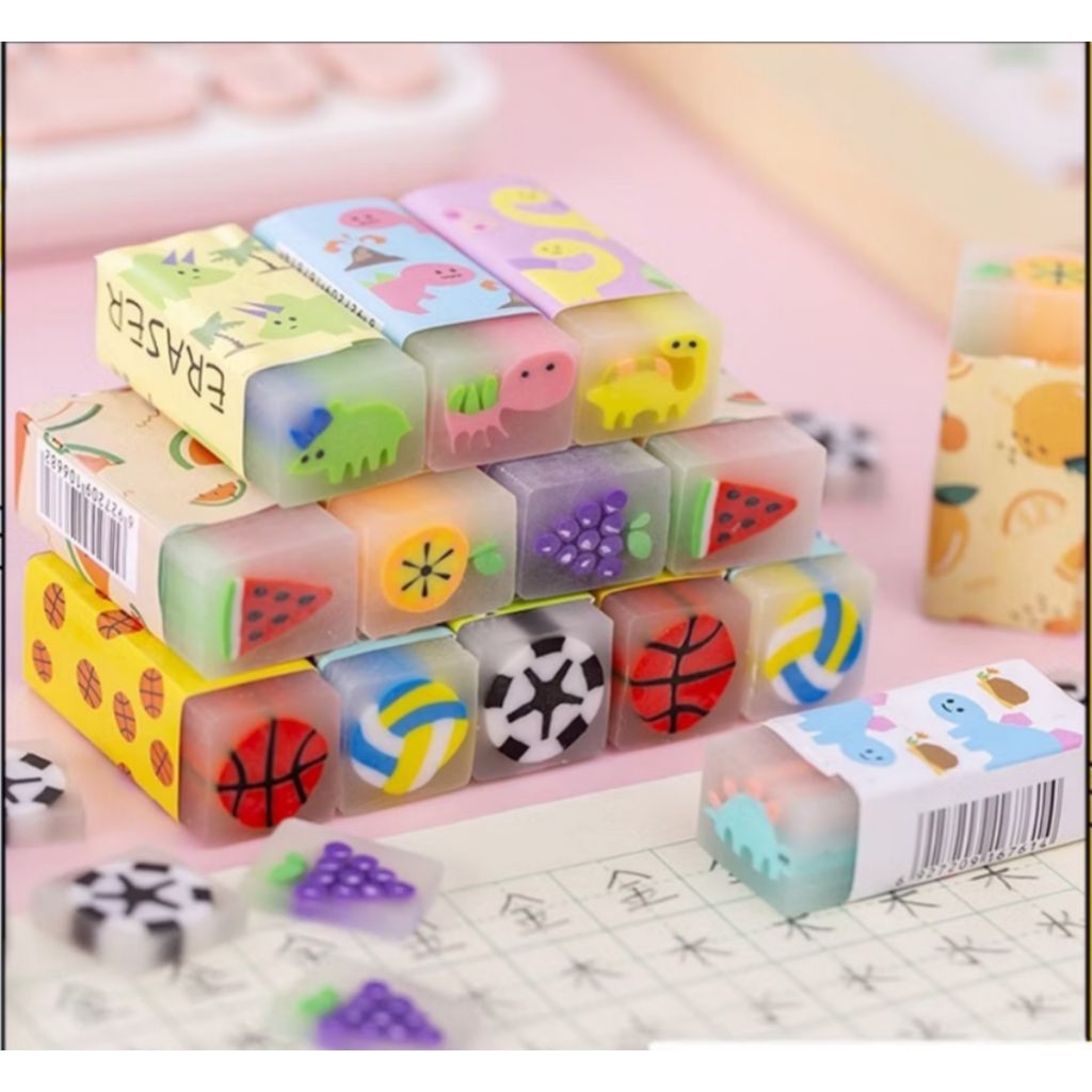 

Penghapus Pensil Motif Buah Fruits Eraser Penghapus Karakter Dinosaurus Sweet