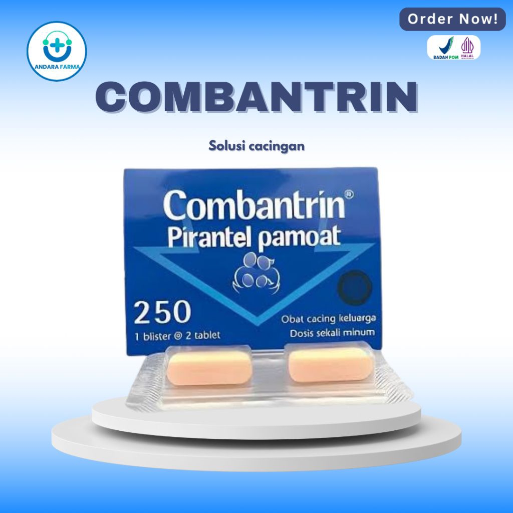 COMBANTRIN 250mg | Obat Cacing Dewasa Tablet, Cacingan BPOM