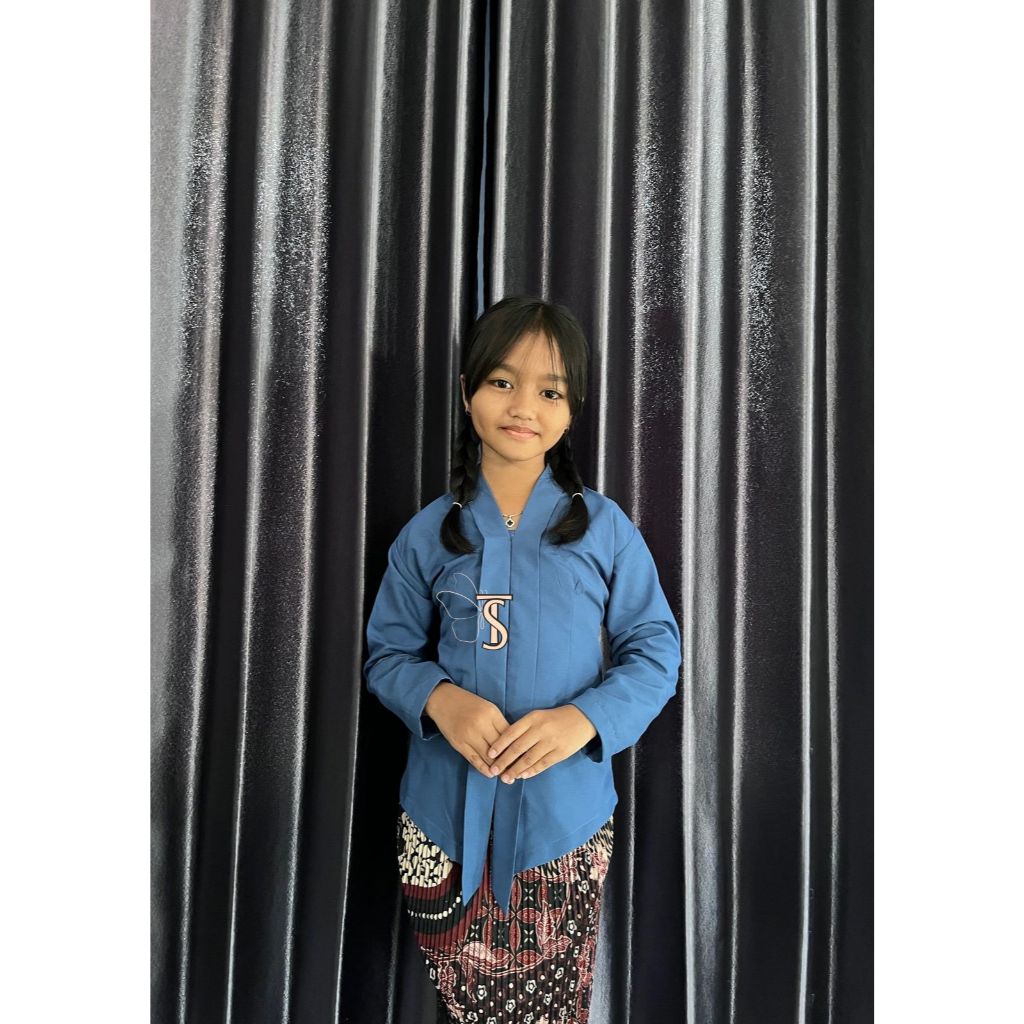 Kebaya Kartini Anak Polos/Kebaya Anak SD/Kebaya Tangan Panjang Warna Baru