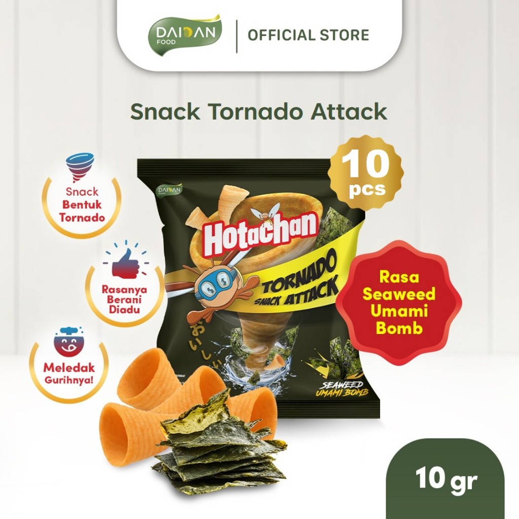 

Hotachan Tornado Snack Attack Seaweed Umami Bomb 10 pcs