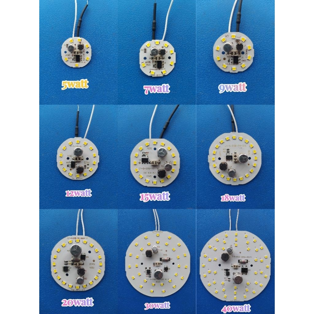 PCB LED AC ACR 5,7,9,12,15,18,20,30 & 40watt DOB modul/ mesin lampu LED