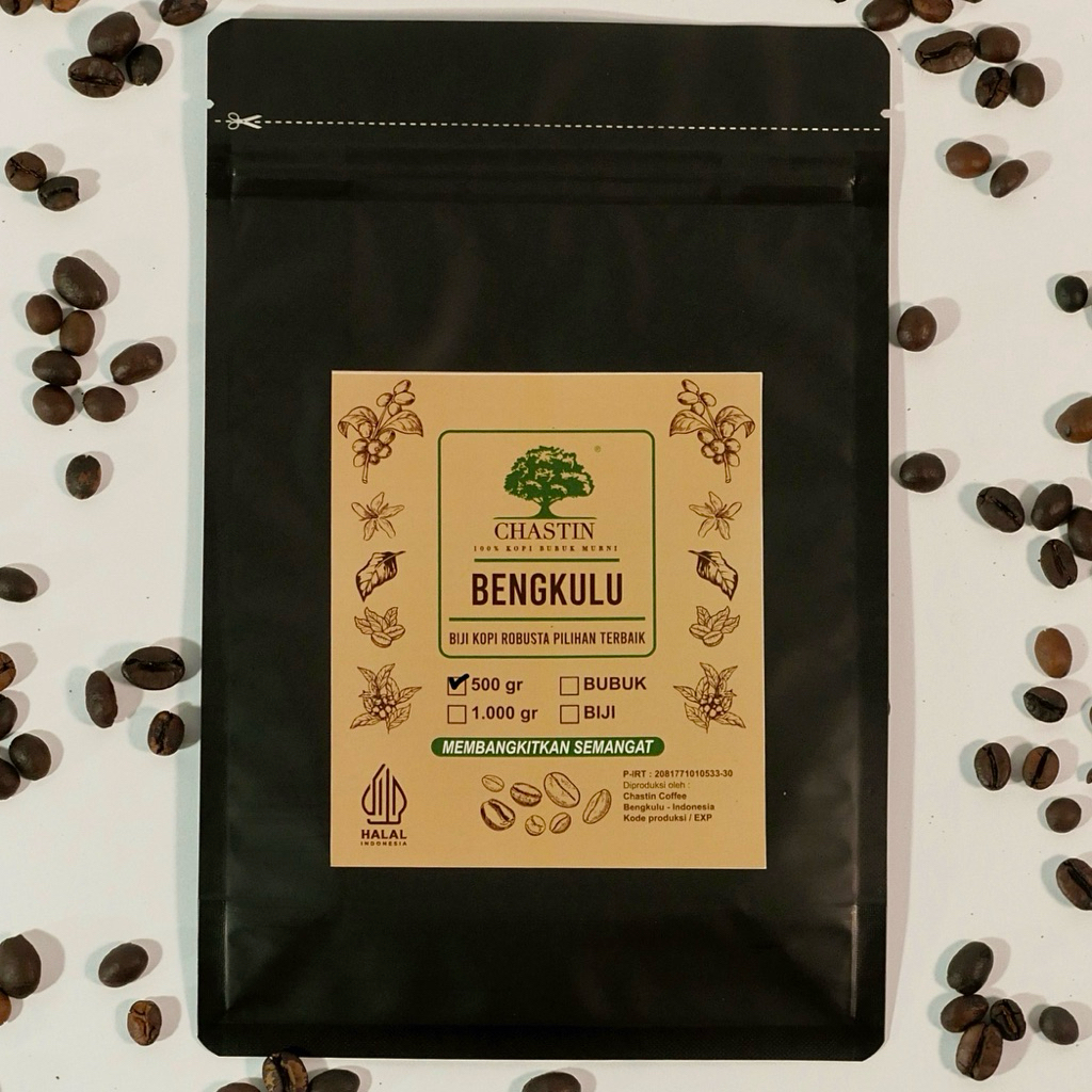 

Kopi Robusta Bengkulu Chastin Coffee 500g (Whole Beans/Fine Grind)