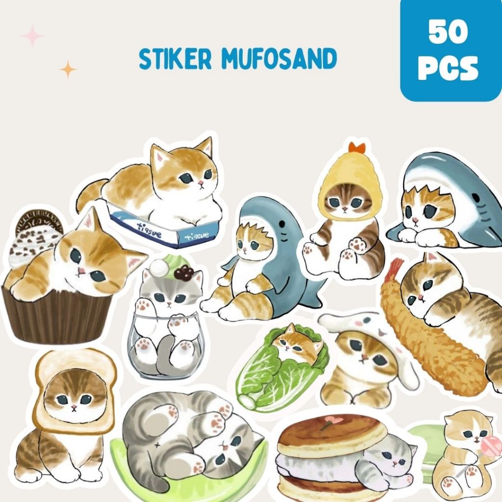 

Sticker Pack Kucing Mufosand Aesthetic Dekorasi Leptop Buku Jurnal