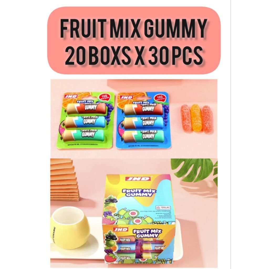 

JND PERMEN ANEKA RASA BUAH/FRUIT MIX GUMMY CANDY ISI 30