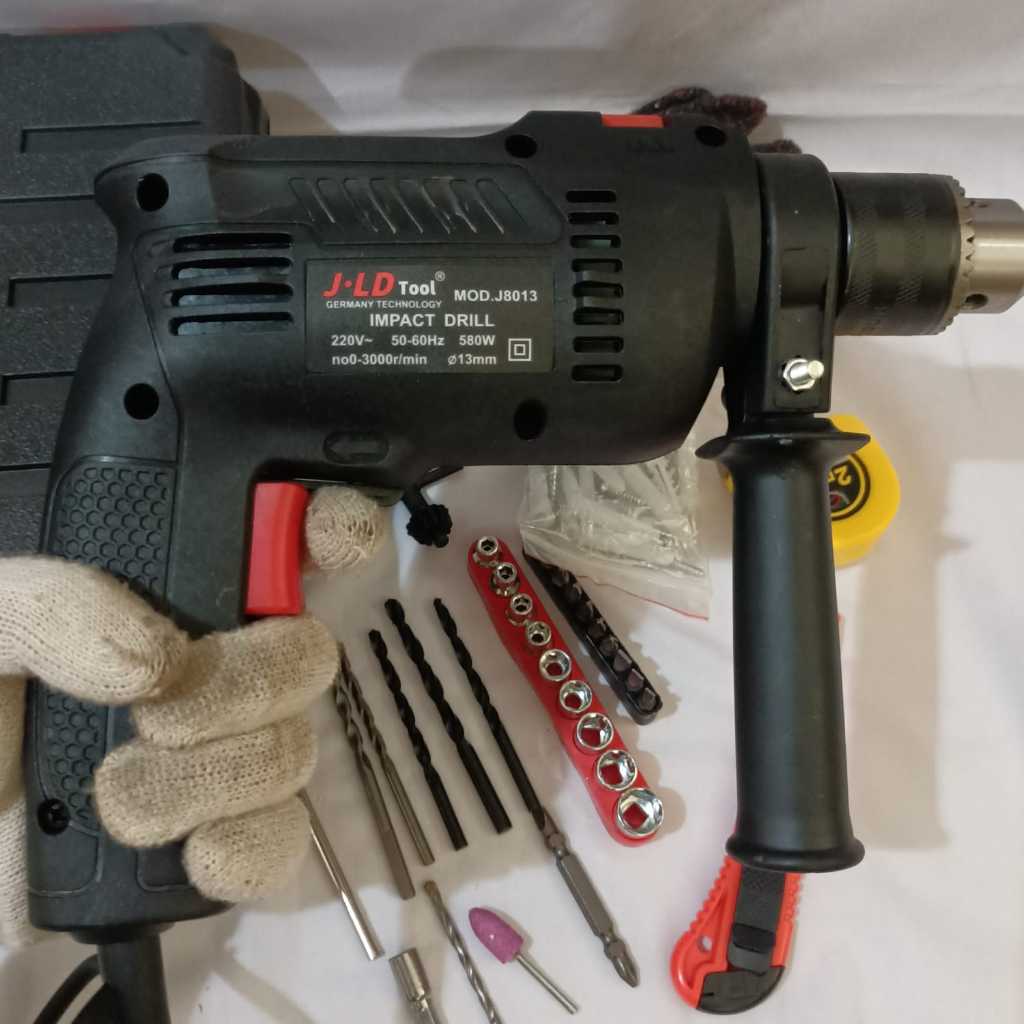 Mesin bor tembok JLD j8013 bor box bor tangan jld bor listrik bor koper lengkap
