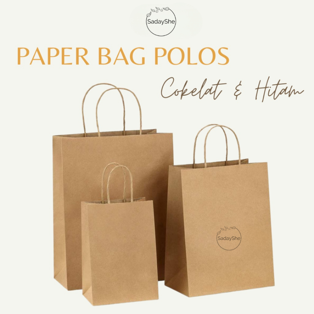 

PAPER BAG POLOS WARNA COKLAT HITAM BY SADAYSHE MOTIF COKELAT TAS KERTAS KRAFT GOODIE PAPER GIFT BOX SOUVENIR KUE ROTI PAPERBAG BROWN CRAFT PACKAGING 18X5X22 18X12X22 20X10X25 25X15X30,5 193