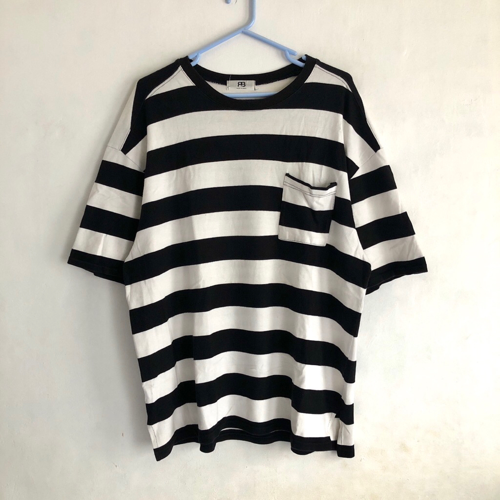 Oversize stripe pocket tshirt uniqlo zara XXL