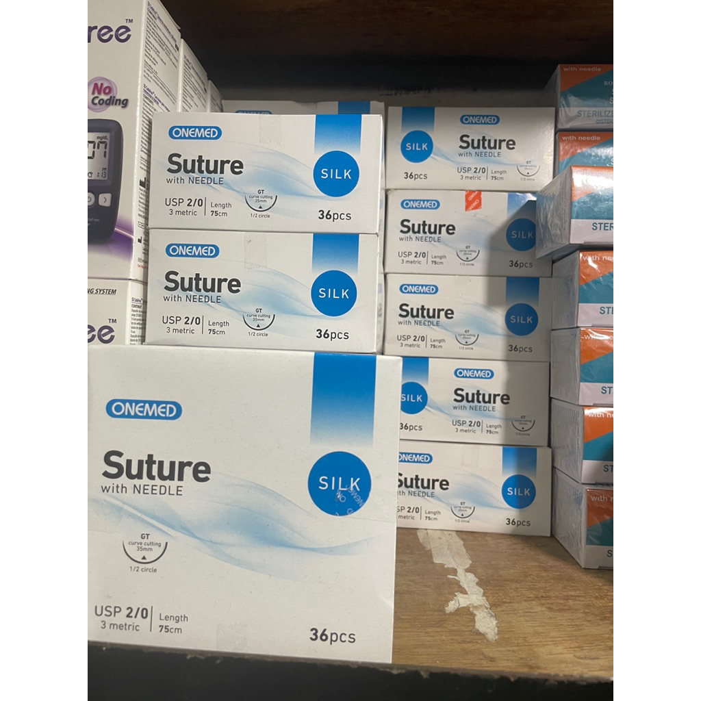 Silk 3/0 dan 2/0 onemed suture with needle