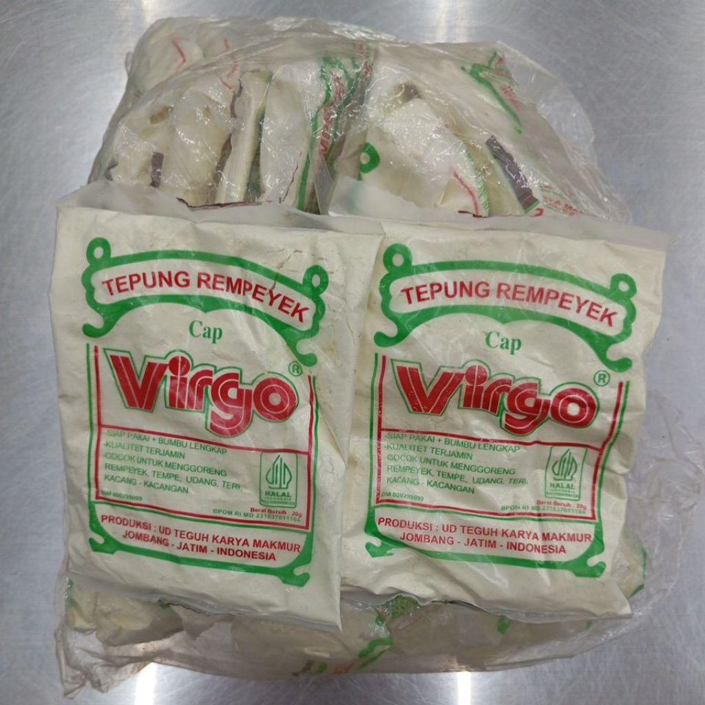 

Tepung rempeyek virgo 1 pak isi 10 sachet 20gr