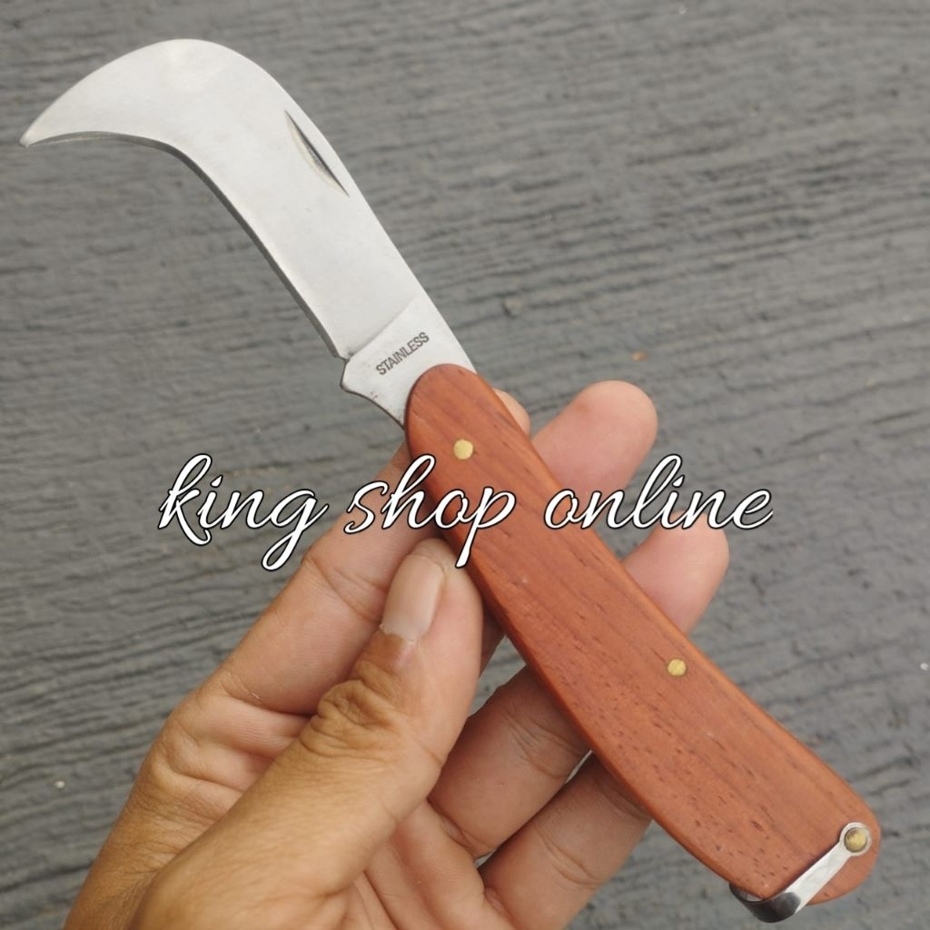 pisau grafting tanaman stainless gagang kayu/pisau cangkok okulasi grafting,cangkok