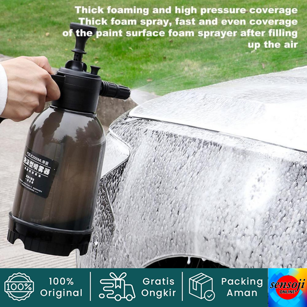 Botol Pompa Semprotan Cuci Motor Mobil Sprayer Busa Salju 2L Manual Alat Semprot Sabun Cuci Mobil