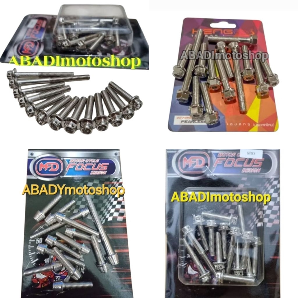 BAUT PROBOLT CVT CHROME MIO NOUVO full 1set(13baut) baut cvt 2kunci baut cvt probolt