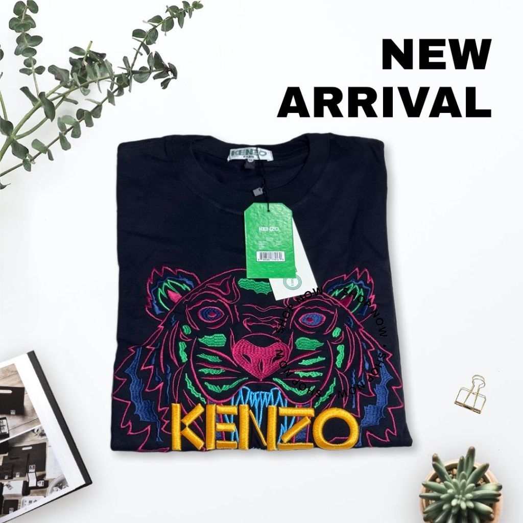 Kenzo Kaos Hitam Original Unisex Fashion Pria Wanita Tshirt Premium Nyaman Dipakai Sehari-hari