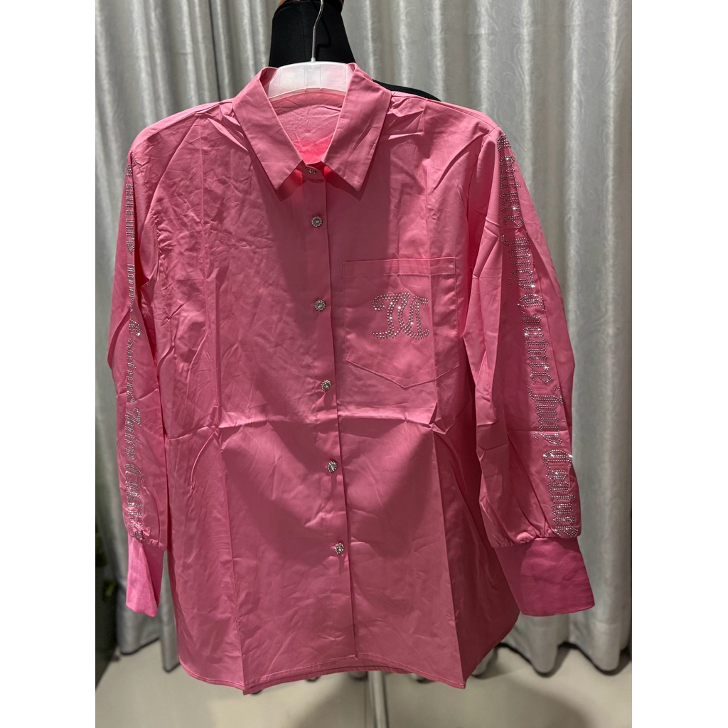 F106 AYNY Studio kemeja import pink Blink2 uk. LD 120cm, Pjng 75cm
