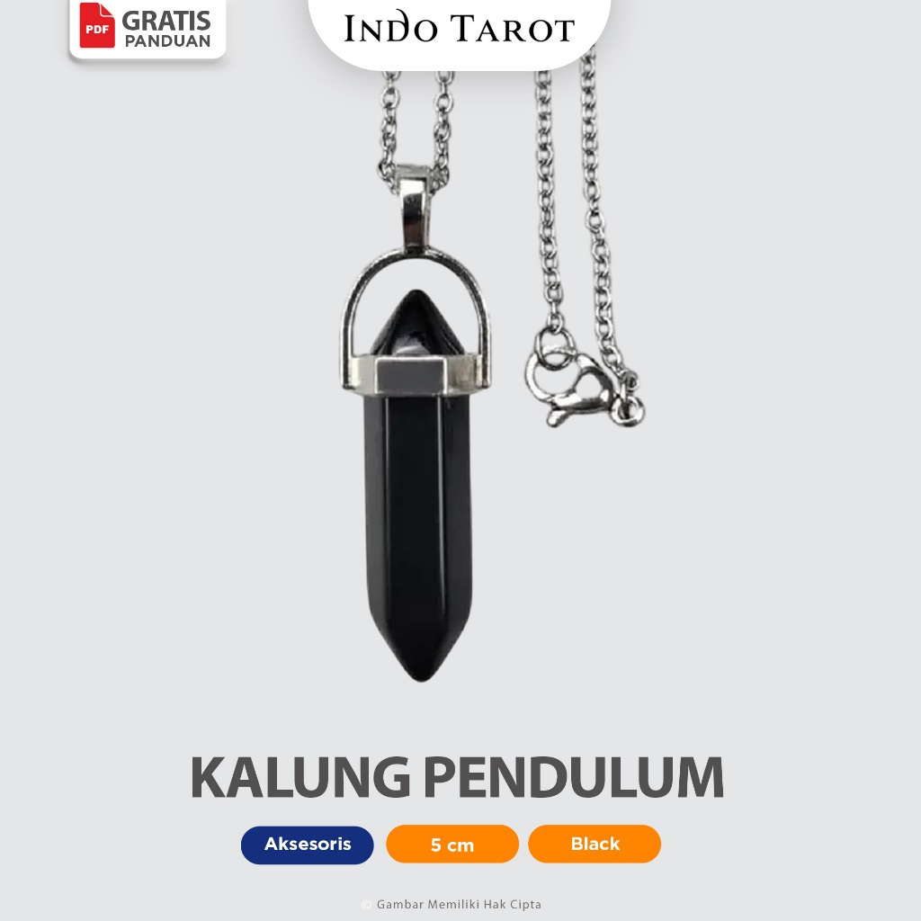 Kalung Meditasi Pendulum Kristal Black - Liontin Batu Permata