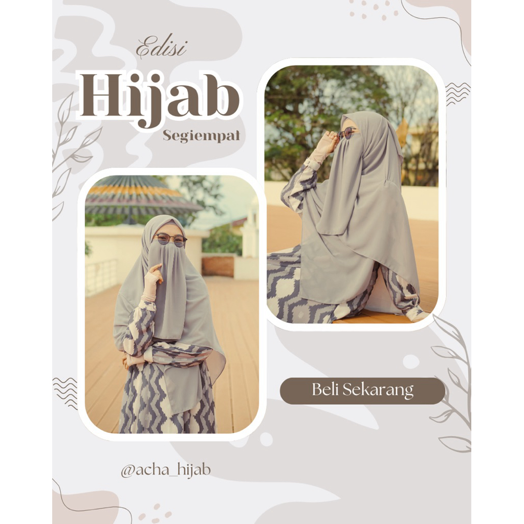 Segiempat - Grade A - Include cadar + inner - Acha Hijab