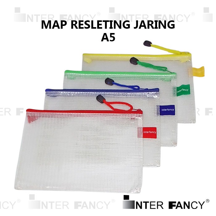 

Map Tas Dokumen Nota Plastik Resleting JARING. Netting Bag. Ukuran A5. Tipe W54. Berfungsi untuk menyimpan dokumen atau benda lainnya. Bahan Plastik Tebal tidak kaku. Terdiri dari 4 warna.