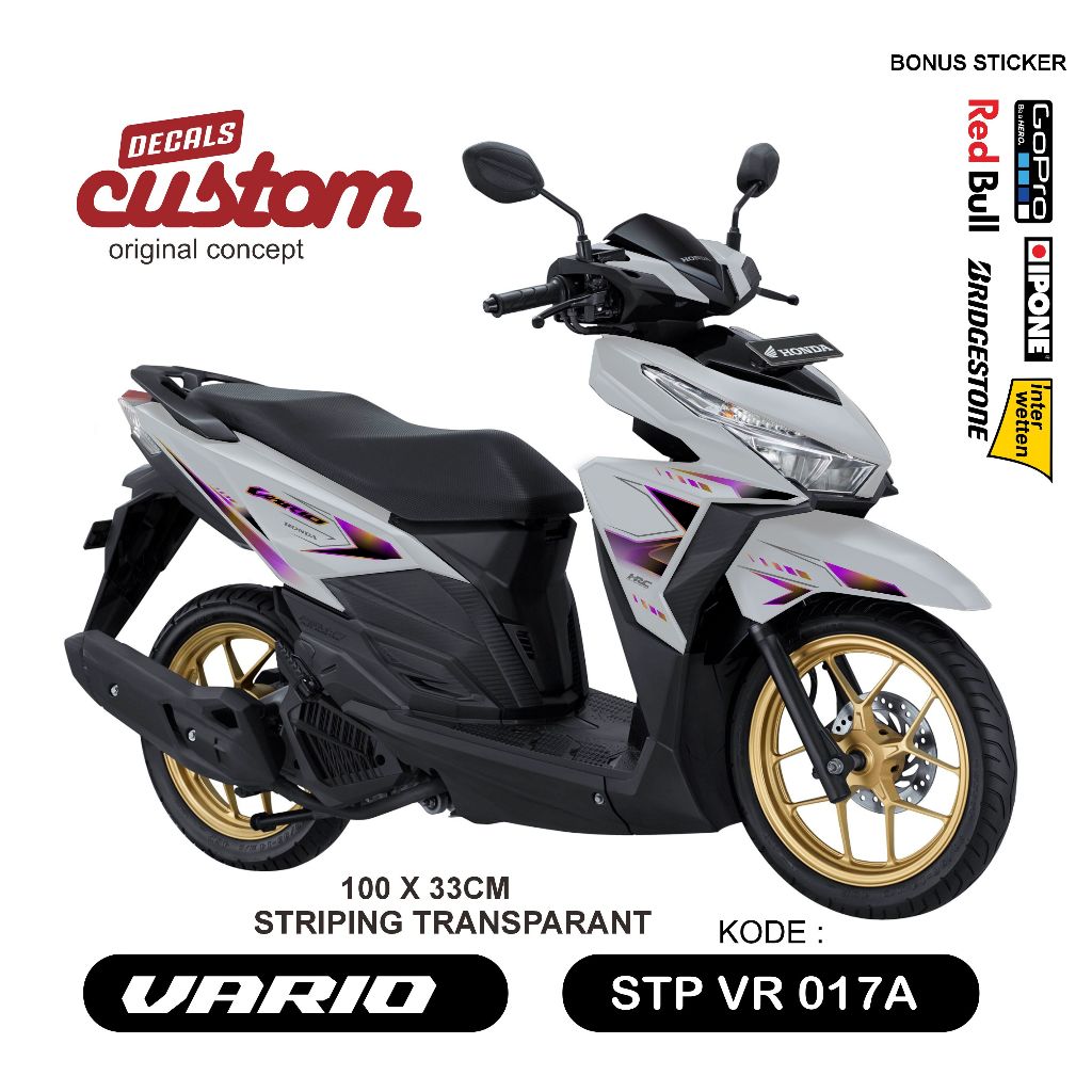striping transparan honda vario 125 led 2015 decal vario 2016  stiker vario transparant uv
