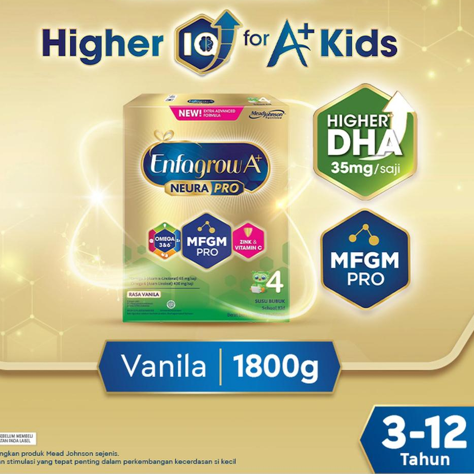 

Enfagrow A+ 4 Susu Formula Anak 3 - 12 Tahun vanila 1800 gr