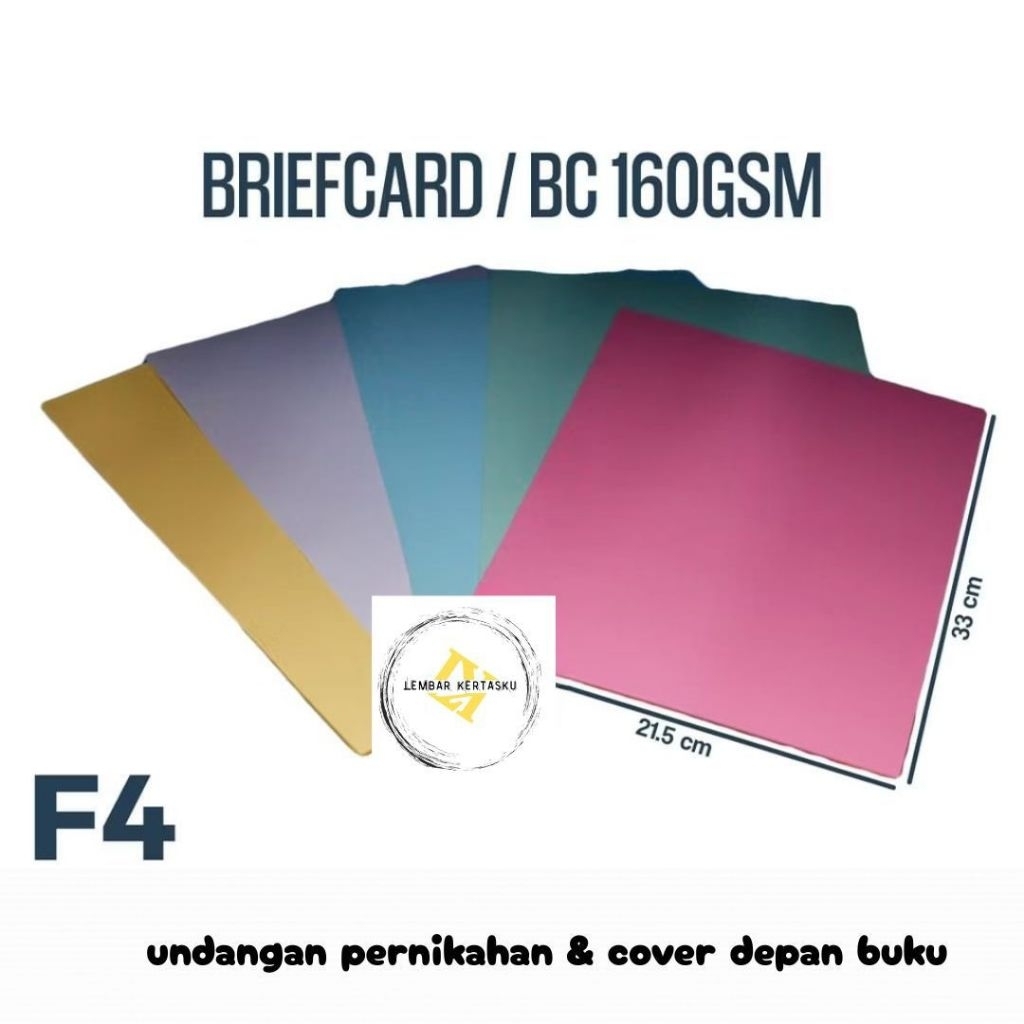 

Kertas BC F4 160 gsm isi 100 lembar / Kertas Brief Card F4