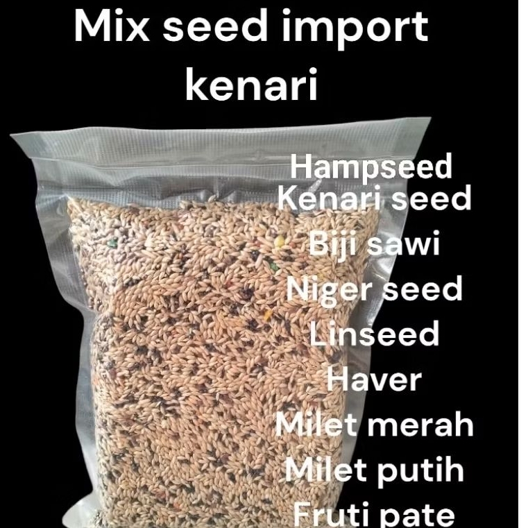PAKAN MIX SEED KENARI IMPORT PAKAN MAKANAN BURUNG CANARY,FINCH,LB,BRANJANGAN DLL
