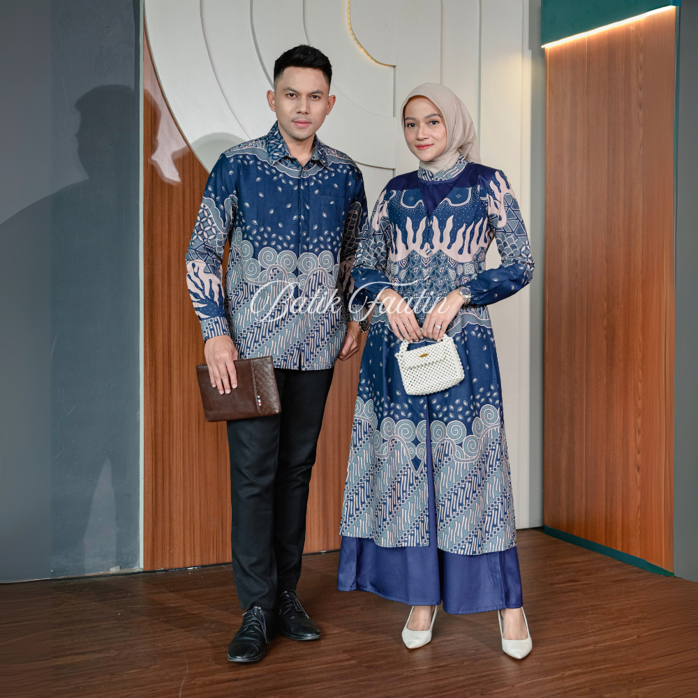 Batik Faatin | Gamis Batik Katun Kombinasi Polos toyobo premium | Batik Gamis Terbaru | Gamis Batik 