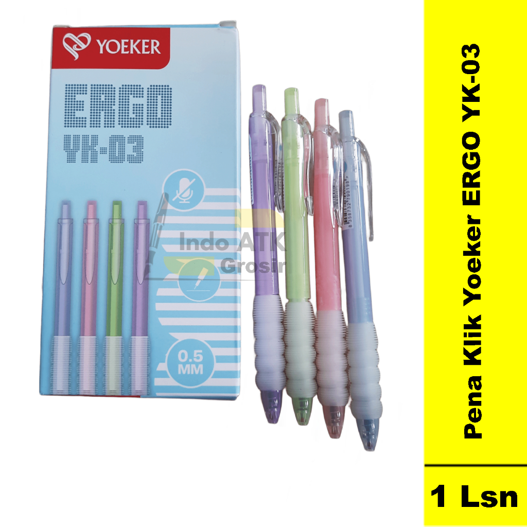 

1 Kotak Isi 12 Pcs Pena Gel Klik YOEKER ERGO YK-03