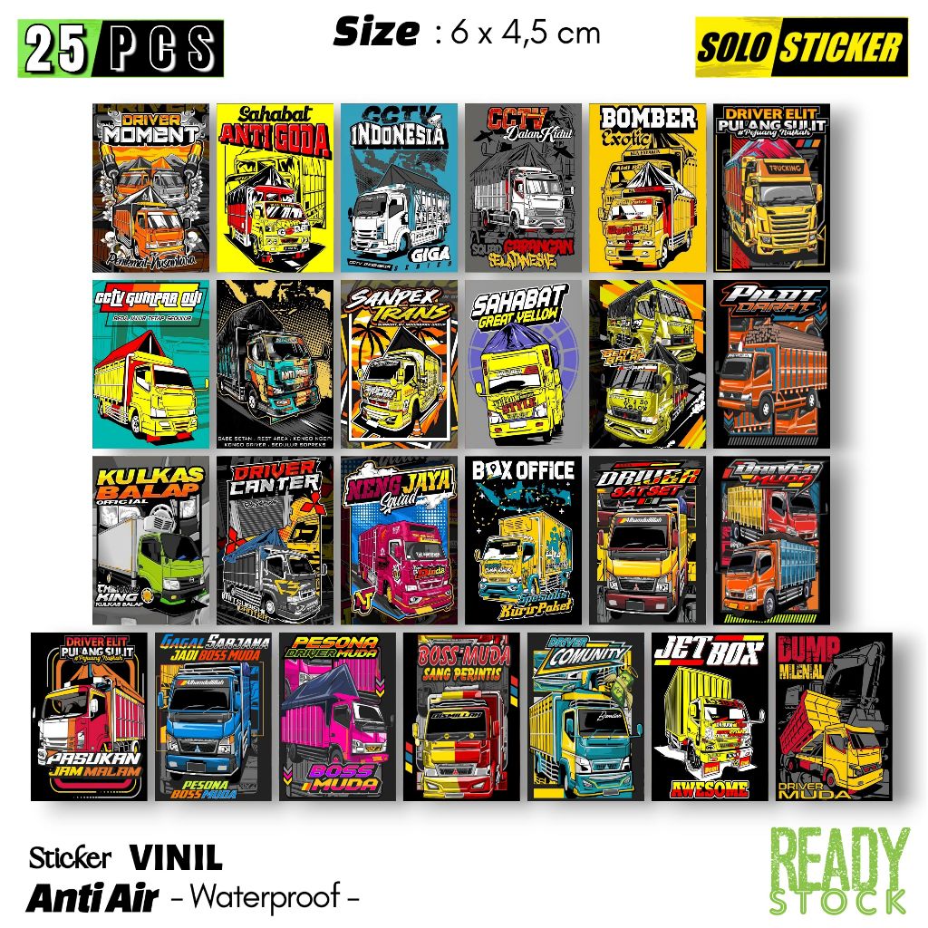 

Sticker Vinil Truck Waterproof Sticker Laptop Paper Stationery Tumbler Koper HP Diary Notebook