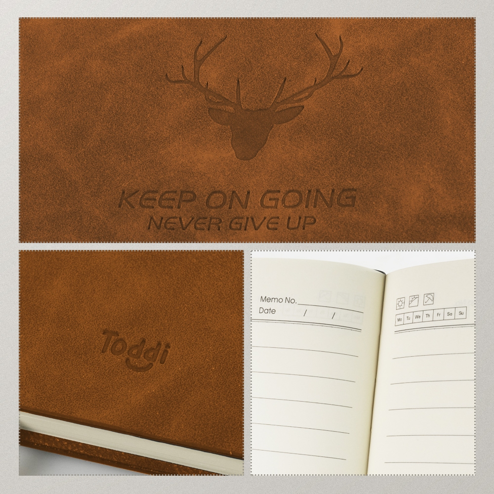 

Toddi Buku Jurnal Leather Notebook Diary 68GSM 200 Halaman Grid A5 - CW-5026 - Brown/Coklat