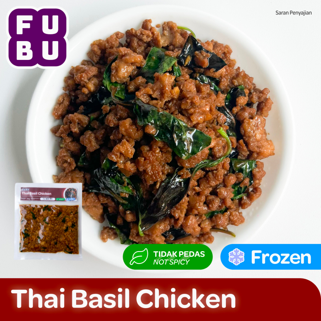 

FUBU Thai Basil Chicken - Ayam Cincang Kemangi khas Thailand - Pad Kra Pao - Satu Porsi Lauk Instan Frozen Food