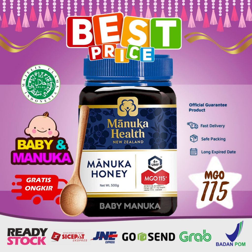 

Manuka Health MGO 115 / UMF 6 (500g) - madu Manuka Honey New Zealand (BPOM)