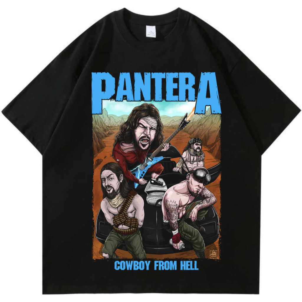 AA Tshirt Pantera Cowboy from Hell Bahan 100% Cotton Premium, Combed 24s