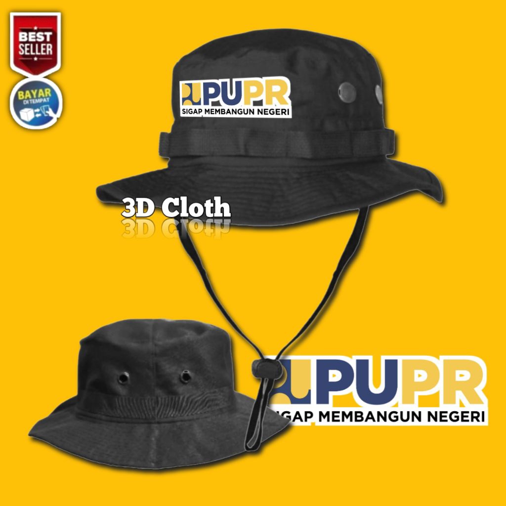 Topi Rimba PUPR - Topi Gunung Outdoor Adventure - Jungle Hat Casual Cowok Cewek Fashion Kerja
