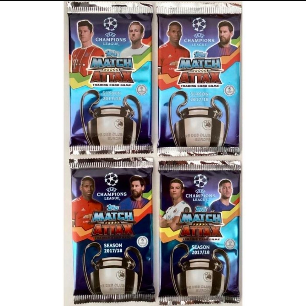 4x 2017/2018 Topps Match Attax Champions League Season 17/18 Trading Card Game Booster Pack (total 3