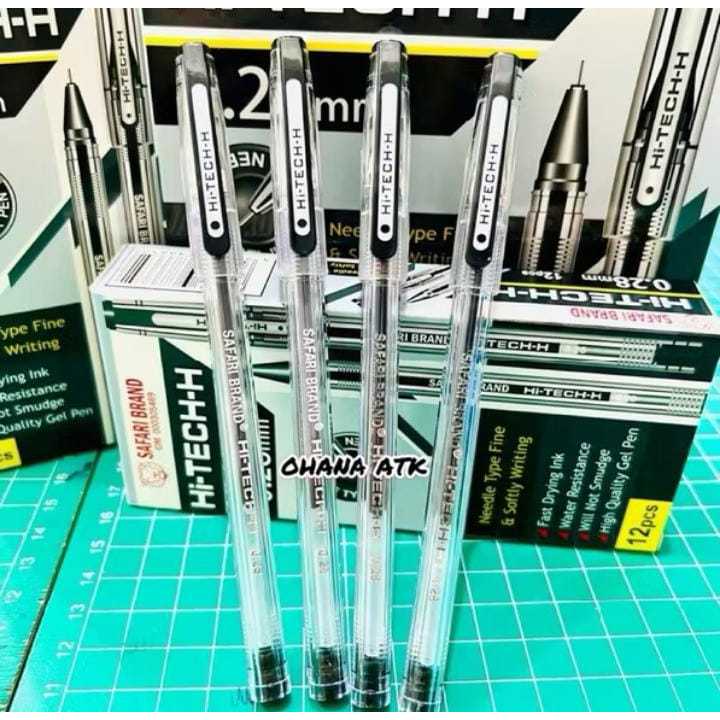 

(1pack) Pulpen/Gel Pen Hi-Tech-H SAFARI PERSEGI 0,28 mm Hitam Safari KENKO