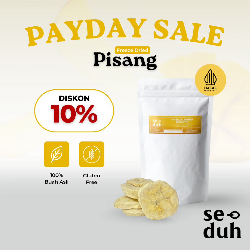 

Freeze Dried Banana Fruit Slice / Buah Pisang Kering - 500 gram