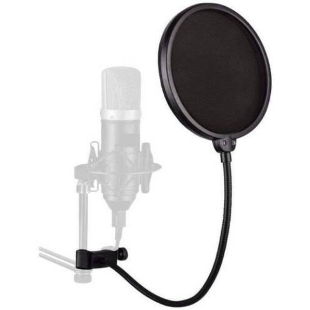 Filter Pop Shield Penyaring Suara Mik Mic Mikrofon Rekaman Musik Audio Tiktok Youtuber