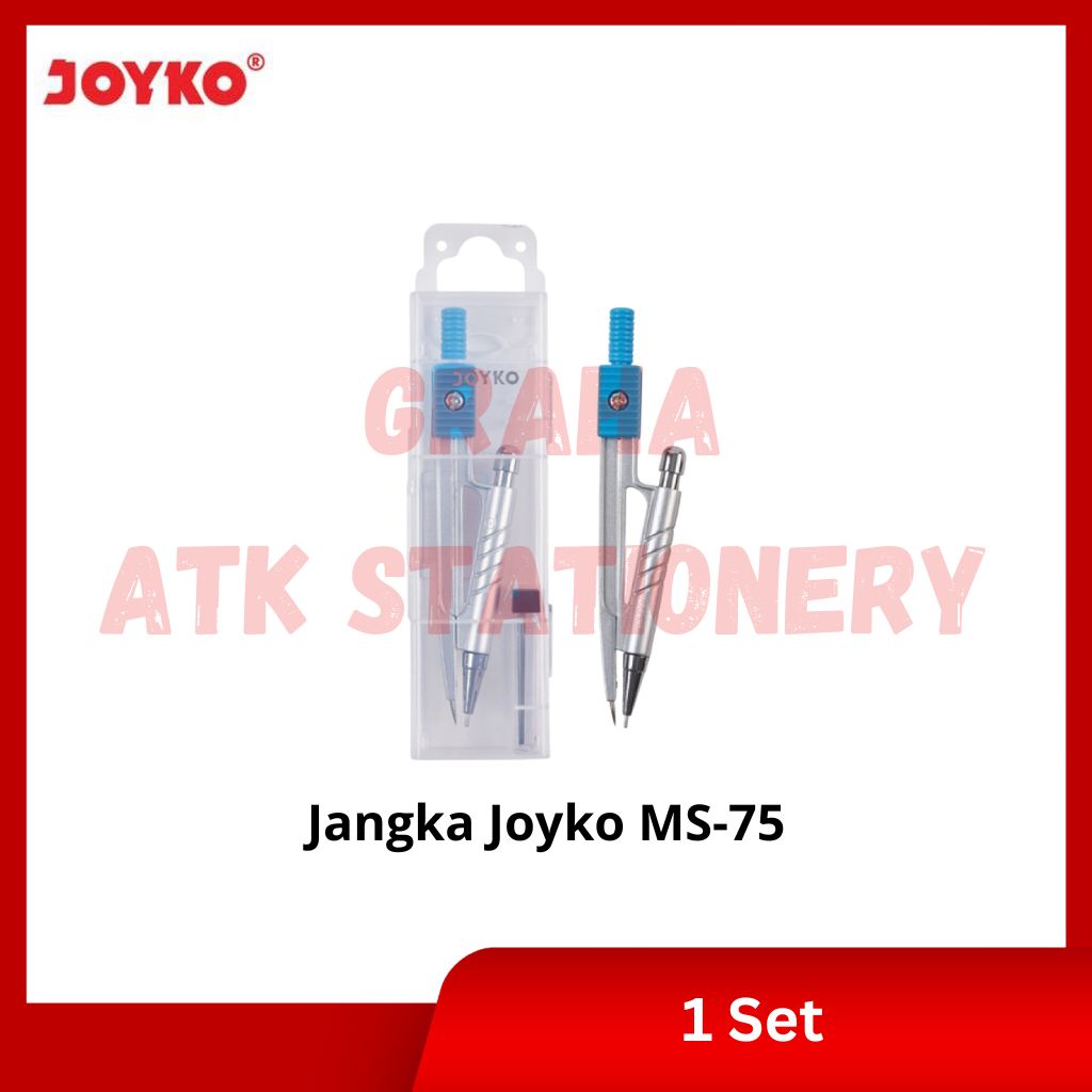 

[1 Pcs] Jangka Besi Joyko MS-75 / Compass / Jangka Matematika Stainless Steel MS-75