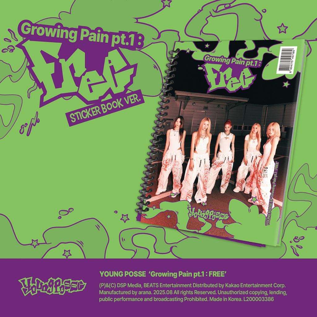 [DP ONLY/BACA DESK] YOUNG POSSE 4th EP Album - Growing Pain pt.1 : FREE (Sticker Book Ver.)
