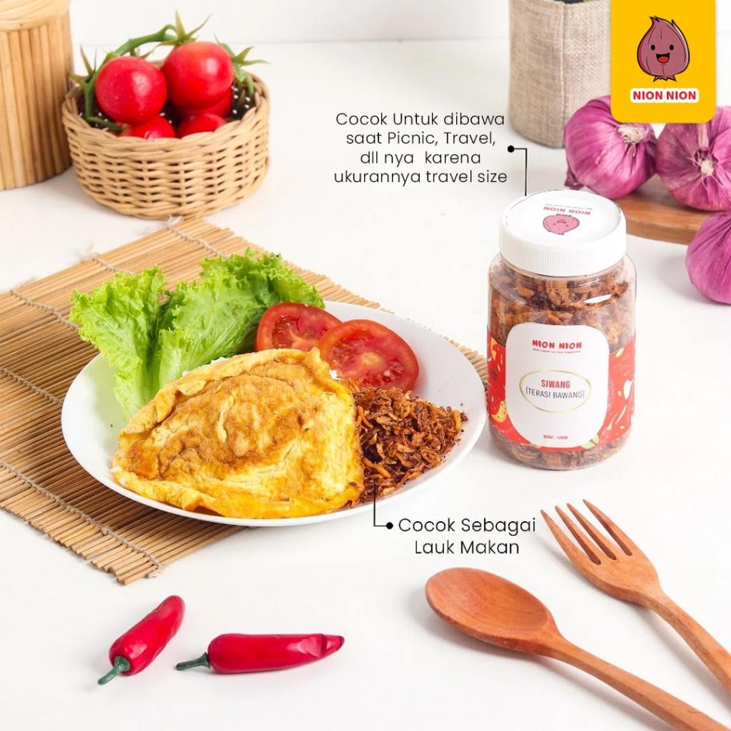 

Terasi Bawang Goreng Pedas Siwang Mix Teri Udang Rebon 120 Gram Terasi Bawang Brebes Premium - Nion