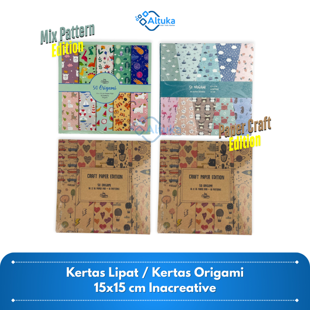 

Kertas Lipat / Kertas Origami Craft / Mix Pattern 15x15 cm Inacreative