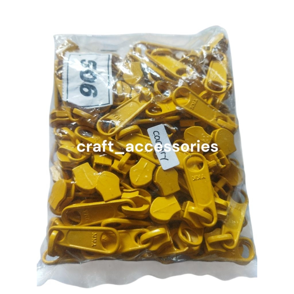 Obral Kepala resleting Coil YKK no.5 tipe lama 05 CP DFL warna kuning per pack