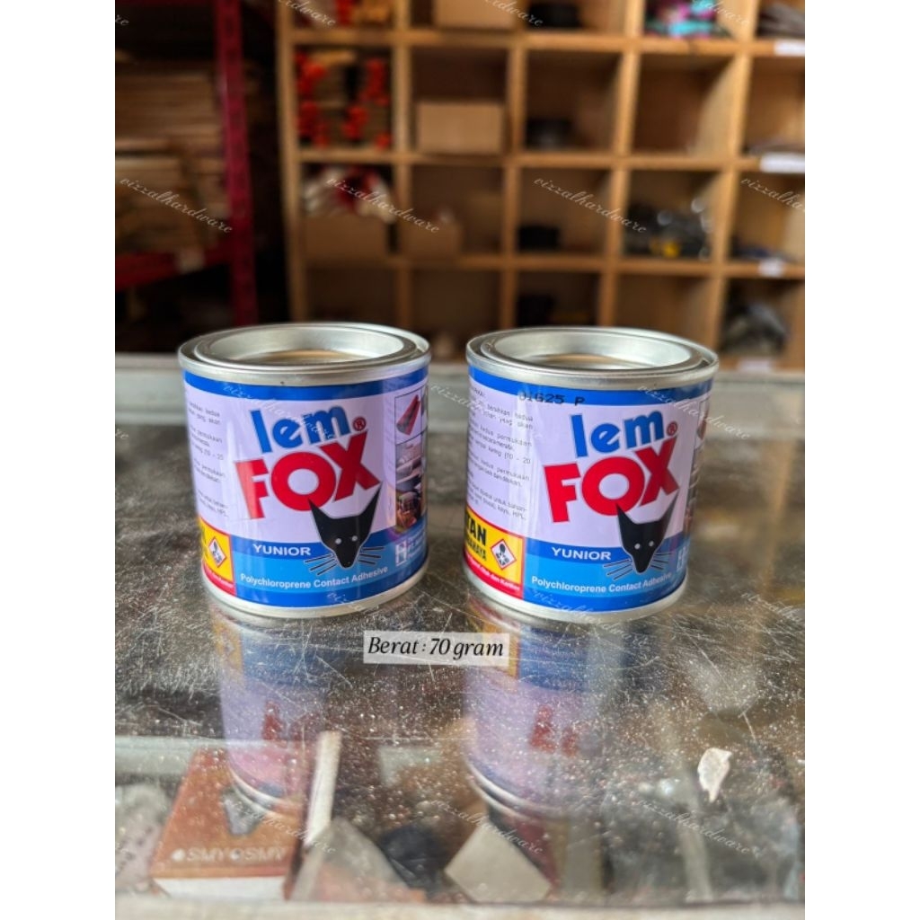 

Lem Fox Kuning Kaleng Warna Biru Berat 70 gram/ Lem Fox