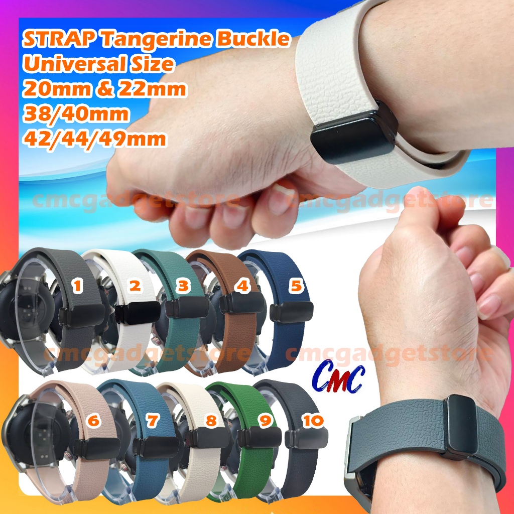 Strap Smartwatch TANGERINE BUCKLE CormiC Tali Jam Tangan Karet Rubber 20mm 22mm 18mm 24mm 26mm Unive