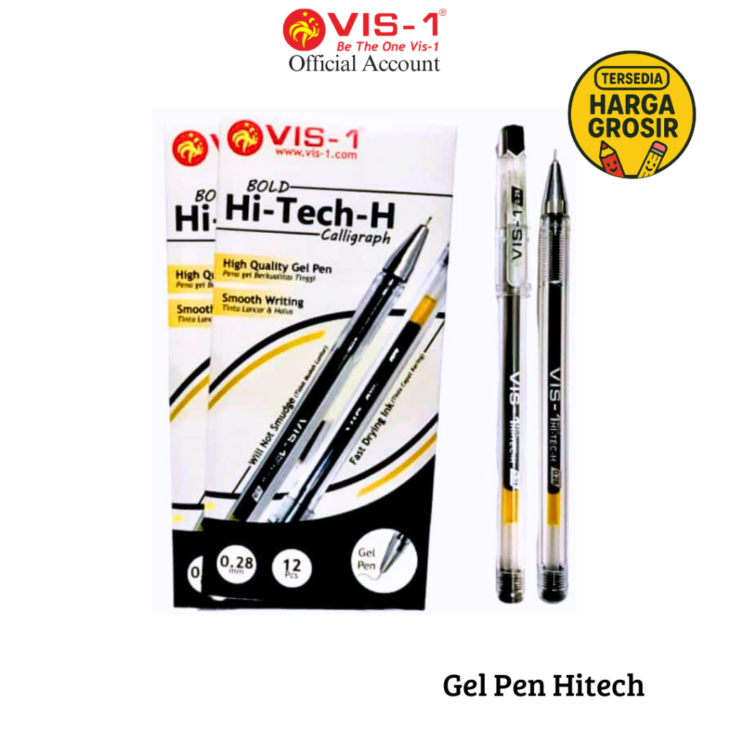 

VIS-1 - Bolpen Hitech 0.28 / Gel pen / Bolpen gel / Pena / Gel pen / Pen Mekanik / Pulpen