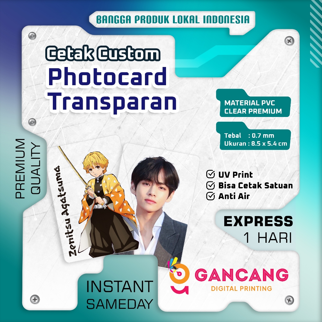 [ PREMIUM ] Custom Photocard Transparan | PVC clear custom frame photocard | Custom PVC Transparan