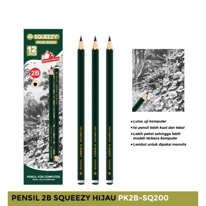 

PENSIL 2B SQUEEZY PK2B SQ-200 HARGA 1 PACK ISI 12 PCS