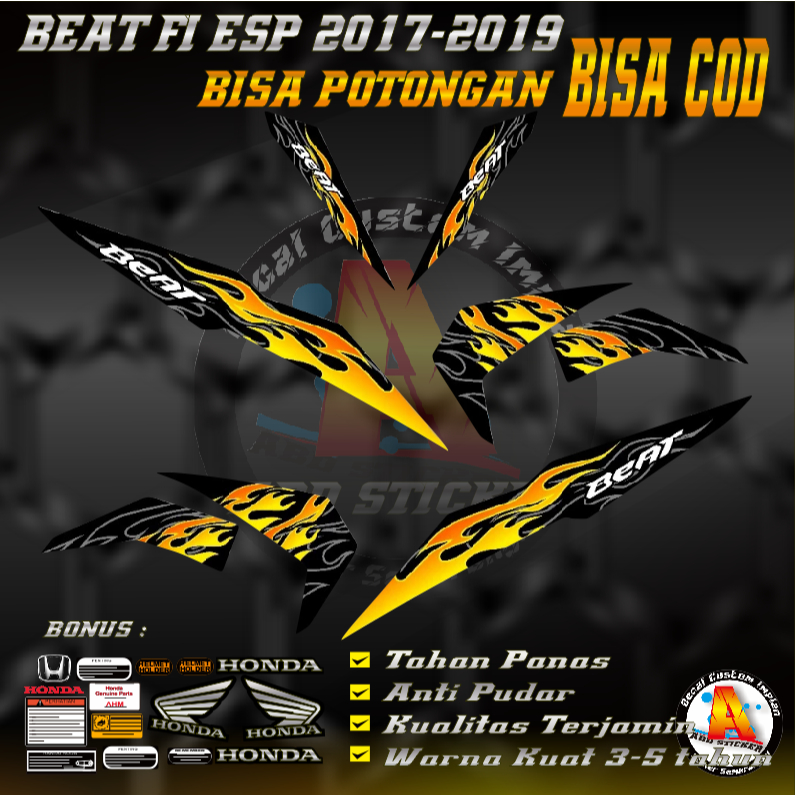Stiker Decal Motor Honda BEAT FI ESP - Decal Stiker BEAT FI ESP 2017-2019 |KODE A039