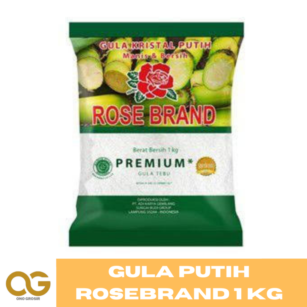 

GULA PUTIH ROSE BRAND MURNI 1 KG PREMIUM GULA TEBU - ONO GROSIR