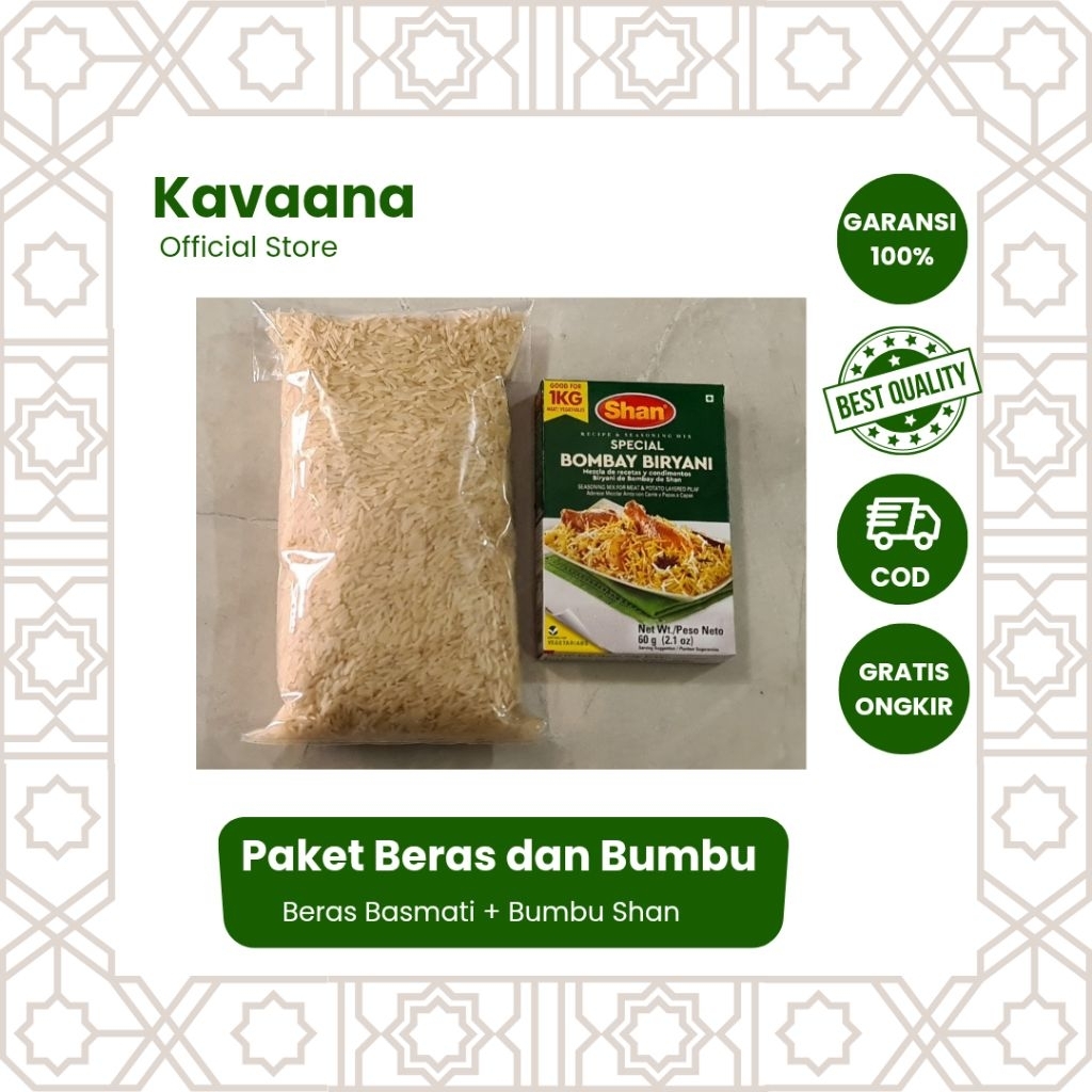 

BERAS BASMATI | Paket Beras Basmati 1kg + Bumbu Shan Kavaana